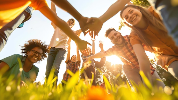 Un grupo vibrante y diverso de personas absortas en diversas actividades que destacan la esencia de la inclusión y la diversidad en la sociedad moderna