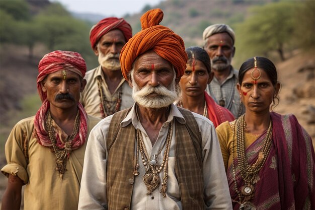 Foto grupos de aldeas indias