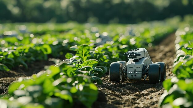 Foto grupos de pequeños robots colaboran para monitorear la salud de los cultivos