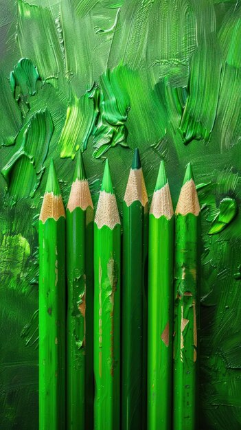 Gruppe der grünen Bleistifte