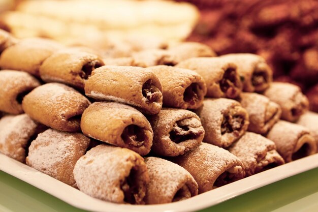 Gruppe verschiedener Kekse Chocolate Chip Haferflocken Rosinen weiße Schokolade