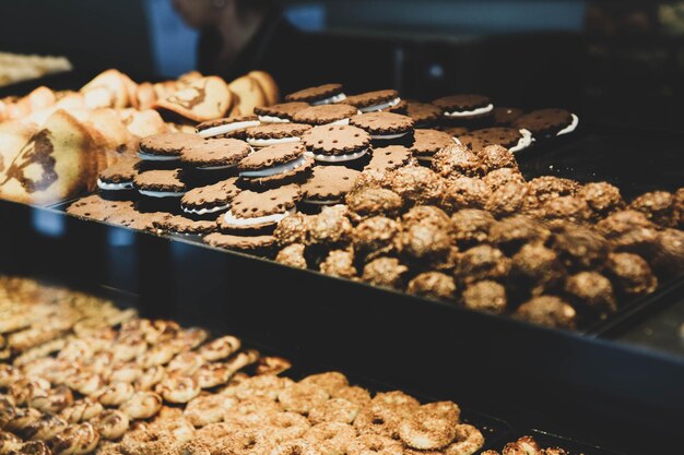 Gruppe verschiedener Kekse Chocolate Chip Haferflocken Rosinen weiße Schokolade