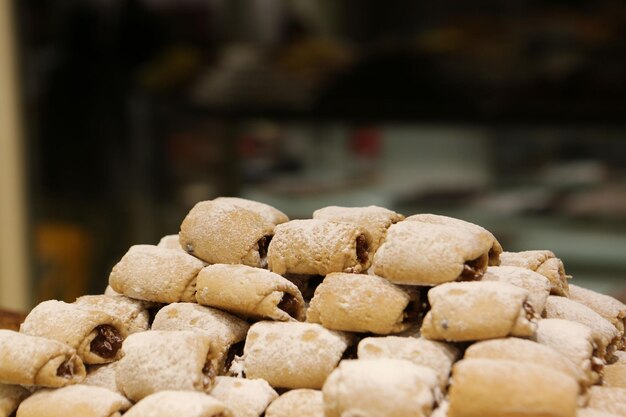 Gruppe verschiedener Kekse Chocolate Chip Haferflocken Rosinen weiße Schokolade