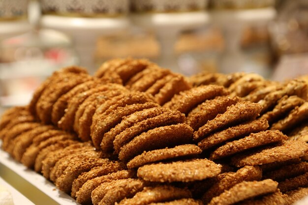 Gruppe verschiedener Kekse Chocolate Chip Haferflocken Rosinen weiße Schokolade