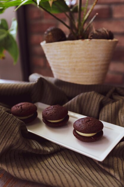 Gruppe verschiedener Kekse Chocolate Chip Haferflocken Rosinen weiße Schokolade