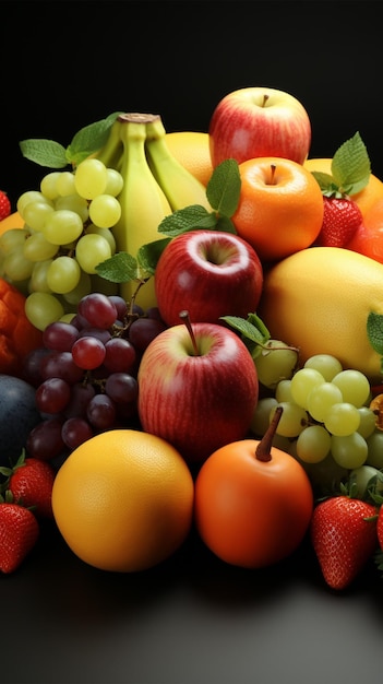Gruppe verschiedener Obst- und Gemüsearten