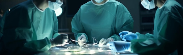 Gruppe von Chirurgen im Operationssaal Generative Ai