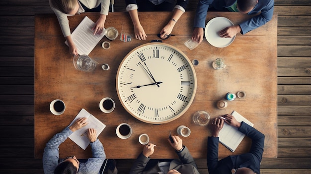 Foto gruppe von geschäftsleuten, die am tisch arbeiten