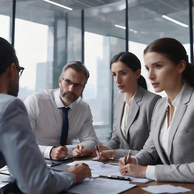 Gruppe von Geschäftsleuten, die im Büro arbeiten