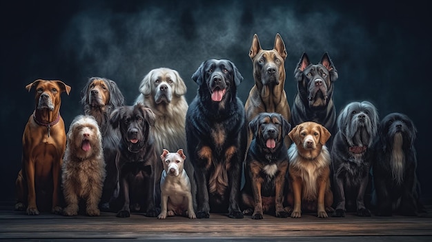 Gruppe von Hunden Generative KI