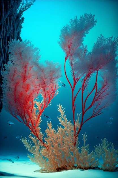 Gruppe von Korallen auf dem Grund eines Gewässers