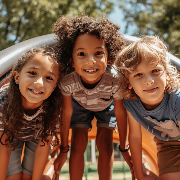 Gruppe von männlichen und weiblichen Kindern studiert und zeichnet Malerei