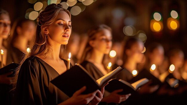 Foto gruppe von menschen, die traditionell in einer abstrakten darstellung singen