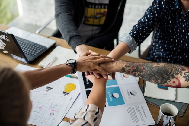 Gruppe von Personen Team Support Startup-Geschäft