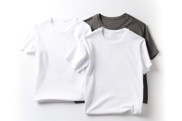Gruppe von weißen modischen modernen Sport-Home-T-Shirts mit klassischem Design mit weißem Hintergrund AI