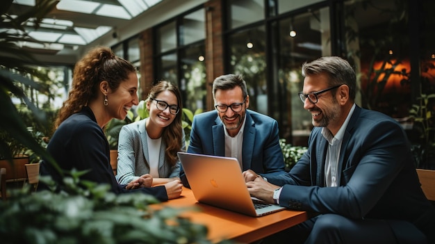 Gruppenmitglieder besprechen bei einem Geschäftstreffen neue Investitionspläne