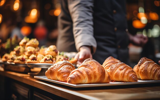 Gruppenverpflegung, Buffet, Speisen im Inneren des Restaurants