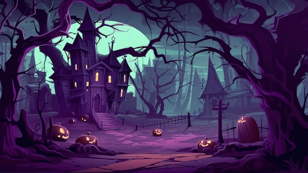 gruselige Halloween-Hintergrundillustration