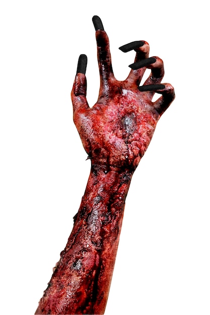 Foto gruselige hand eines weiblichen zombies