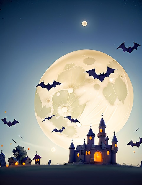 gruseliger Aquarell-Halloween-Hintergrund, generiert durch KI
