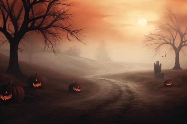 Gruseliger Halloween-Hintergrund mit weichem Nebel