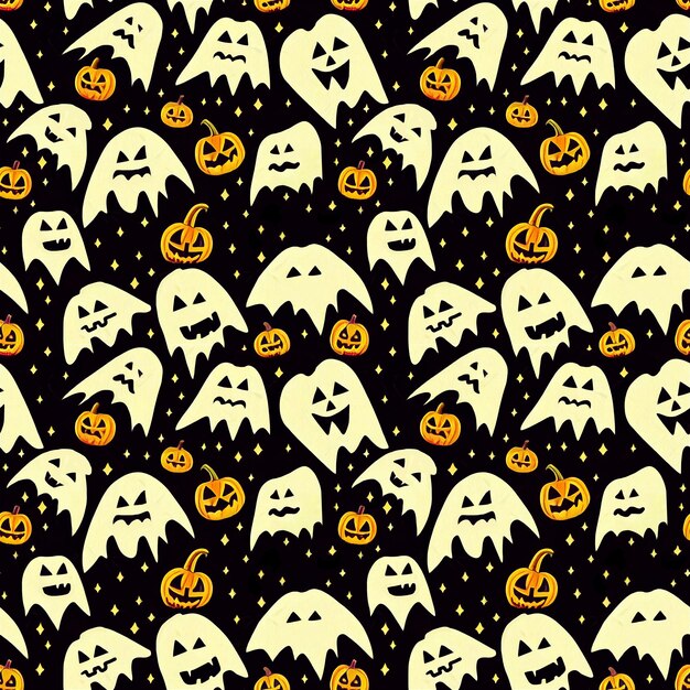 Gruseliges und niedliches Halloween-Tapetenmuster für Packpapier und Hintergründe