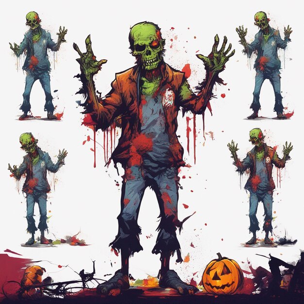 Foto gruseliges zombie-t-shirt-design