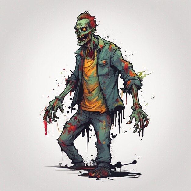 Foto gruseliges zombie-t-shirt-design