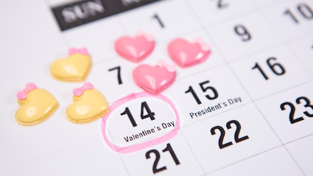 Grußkalender mit Herzformen für Valentinstag Urlaub