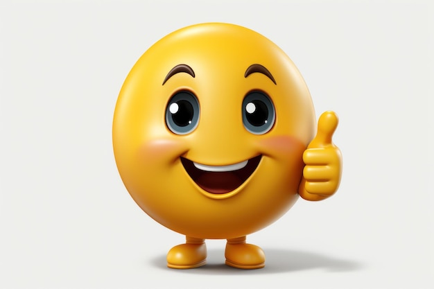 Grußkarte Emoticon Smiley-Gesicht mit Emoji-Hand in der Luft