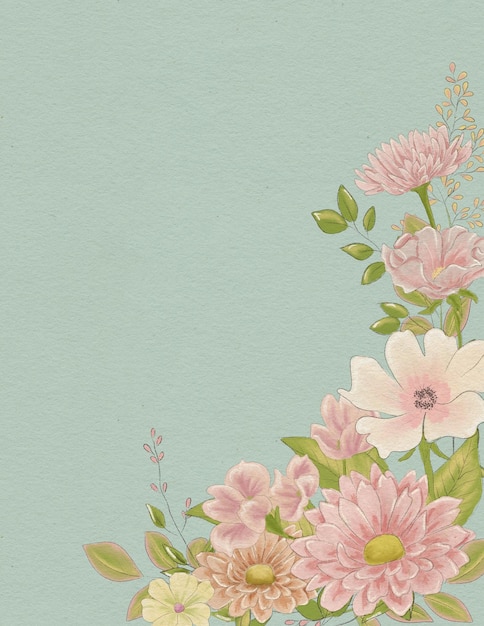 Grußkarte, Hochzeitseinladung Blumenrand Blumenrahmenpostkarte, Blumensatz