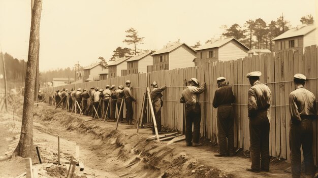 Foto gte construyendo una valla