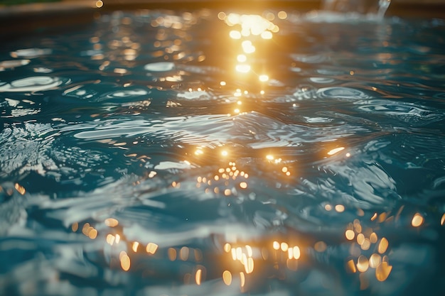 Água azul com ondulações e reflexos fundo fotografia profissional