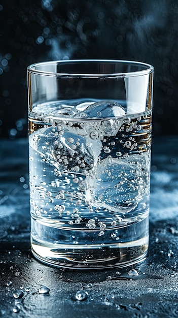 Água cristalina enche um copo que simboliza pureza e hidratação