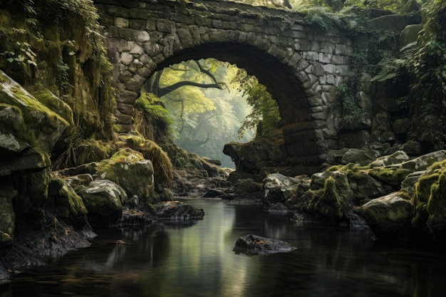 Água do antigo arco de pedra do rio Gerar Ai