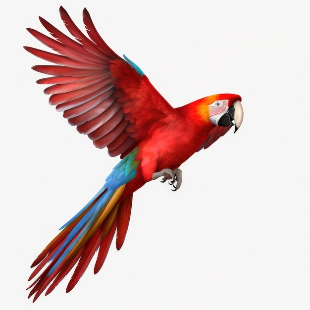 Guacamayo rojo aislado Ilustración AI GenerativexA