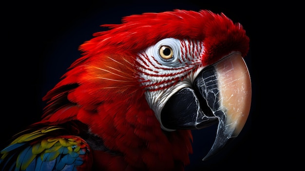 El guacamayo rojo de primer plano