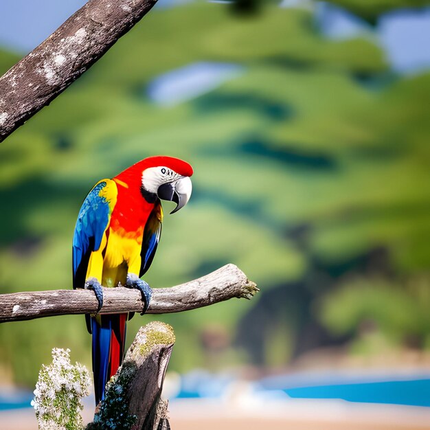 Un guacamayo a todo color