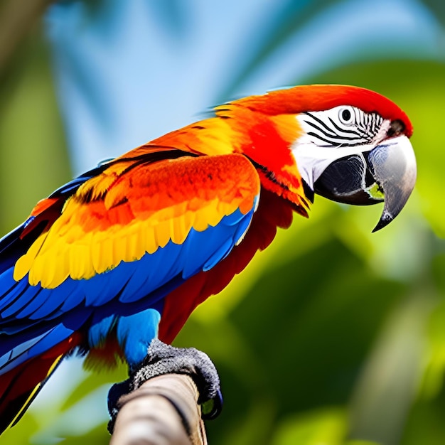 Un guacamayo a todo color