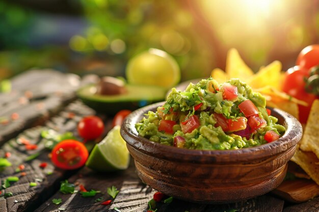 Foto guacamole comida mexicana gerada pela ia