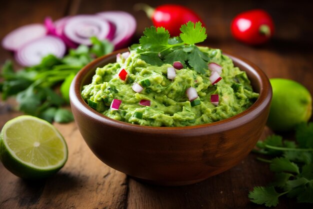 Guacamole Ein cremiger Dip aus pürierten Avocados