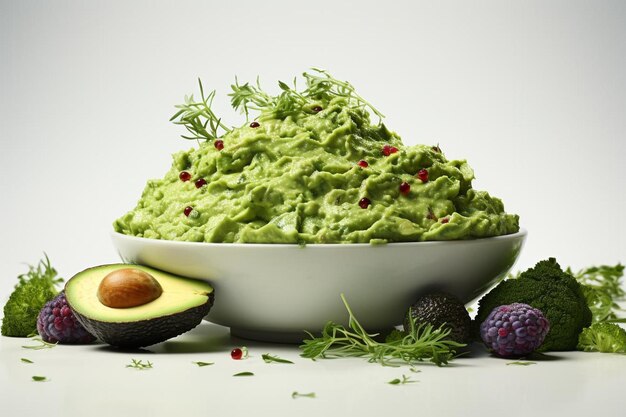 Guacamole em fundo branco Melhor imagem de Guacamole