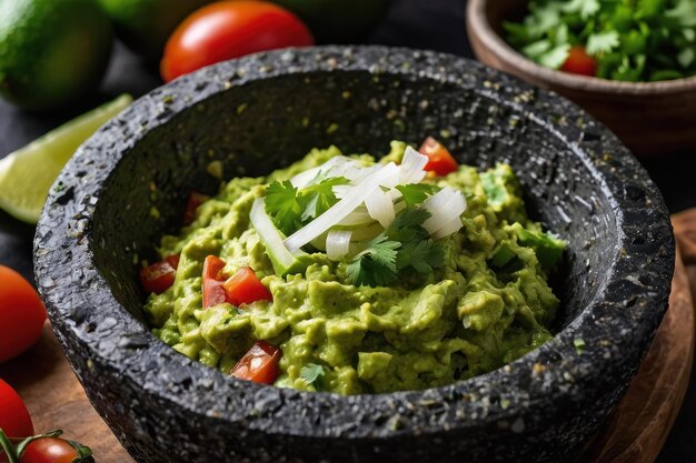 Foto guacamole fresco hecho en casa