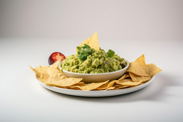 Guacamole nachos bocadillo Limón picante Generar Ai