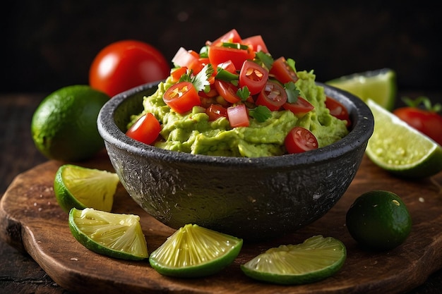 Guacamole con salsa de pico de gallo en la parte superior