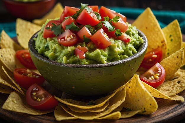 Guacamole con salsa de pico de gallo en la parte superior