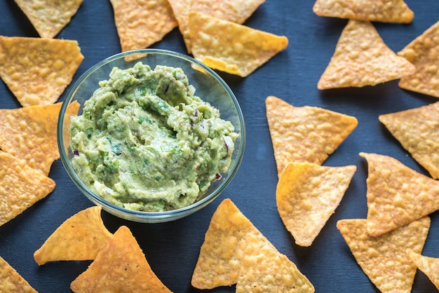 Guacamole con tortillas