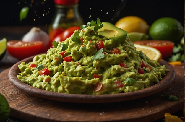 El guacamole se usa como topping para el pollo a la parrilla