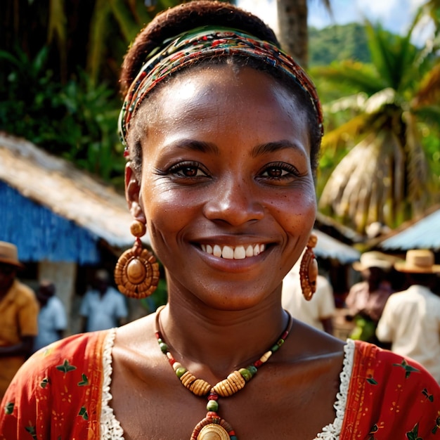 Guadeloupe-Frau aus Guadeloupe typische nationale Bürgerin