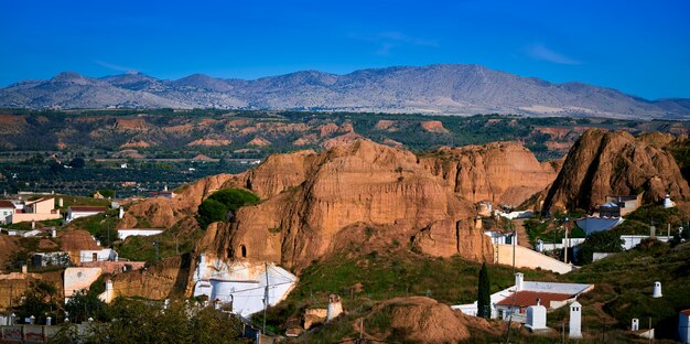 Guadix-Dorfskyline in Granada Spanien